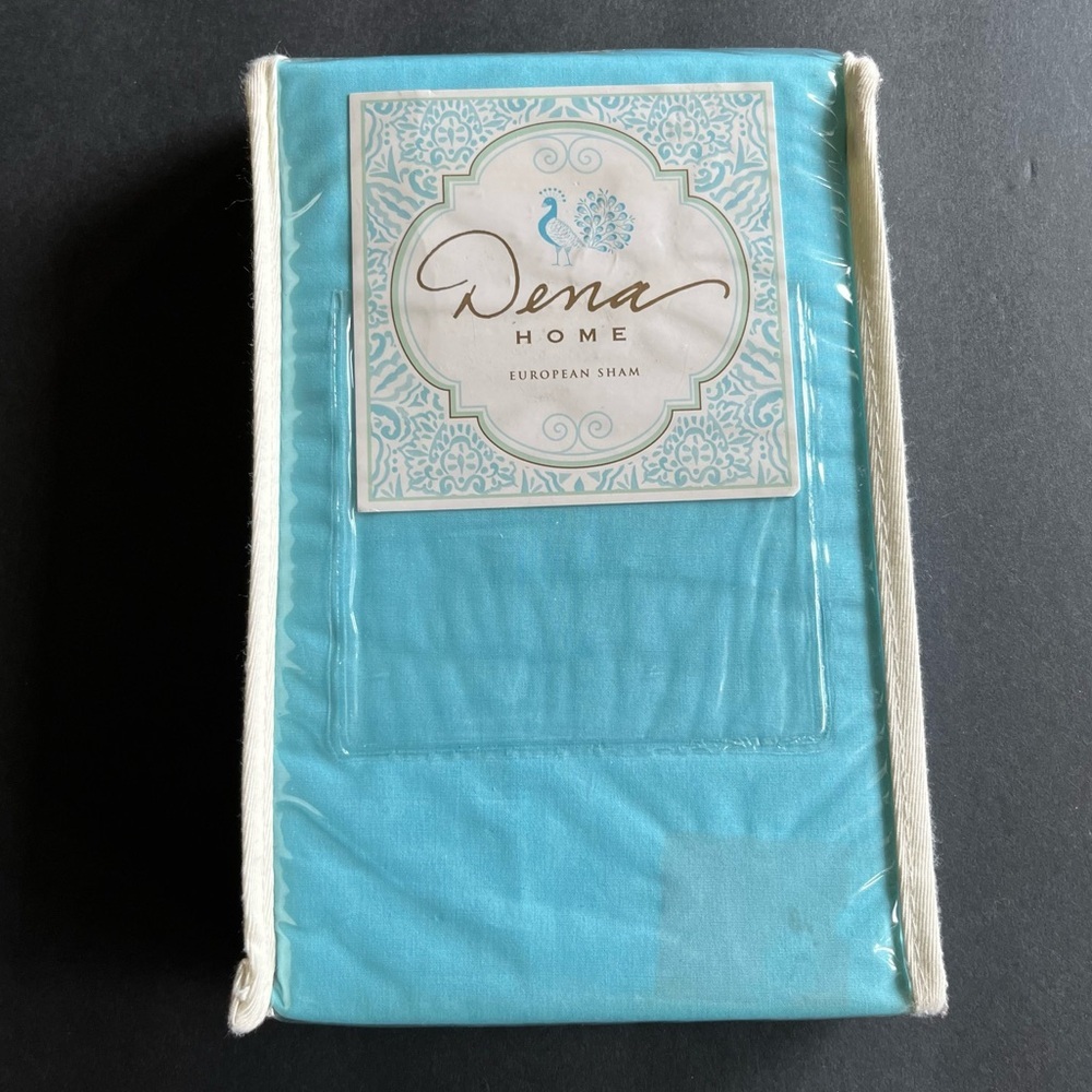 Dena Home European Sham Valentina Blue White 1 Euro Pillow Sham 26” x 26” Sq.